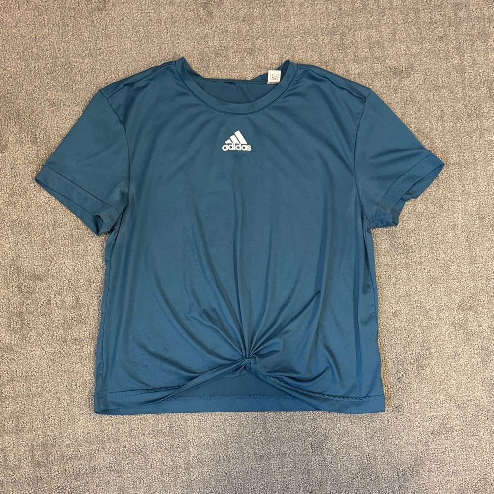 Adidas Teal Knot Front Tee
